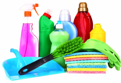 Different curtain fabric types arranged for cleaning and maintenance
