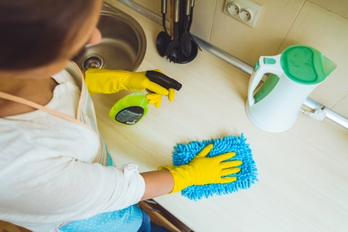 Spot cleaning a mattress stain with a gentle cloth